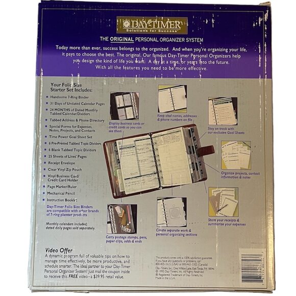 Day-Timer The Personal Organizer System Leather Folio Size* Starter Set, Planner - Picture 5 of 8